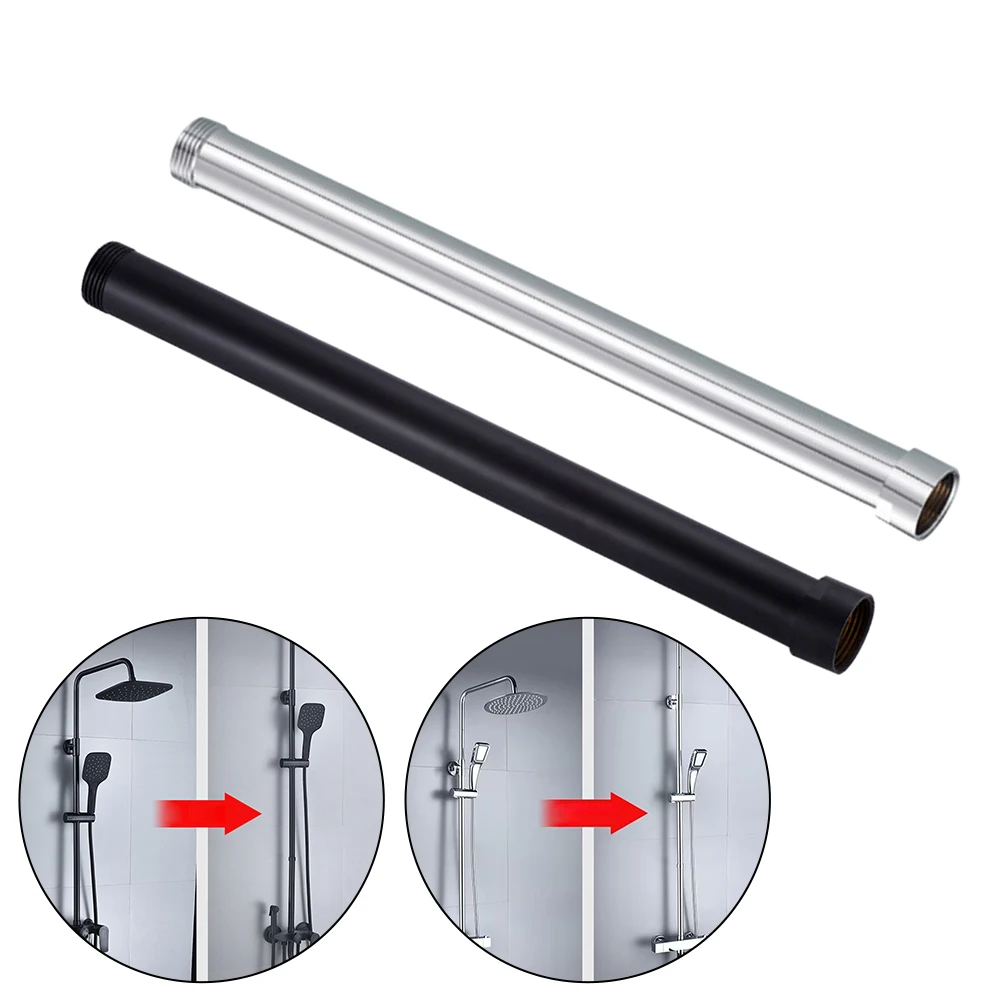1pcs Round Shower Extension Rod Shower Bracket 30cm Extender Extension Tube Extra Extend Tube Bathroom Accessories