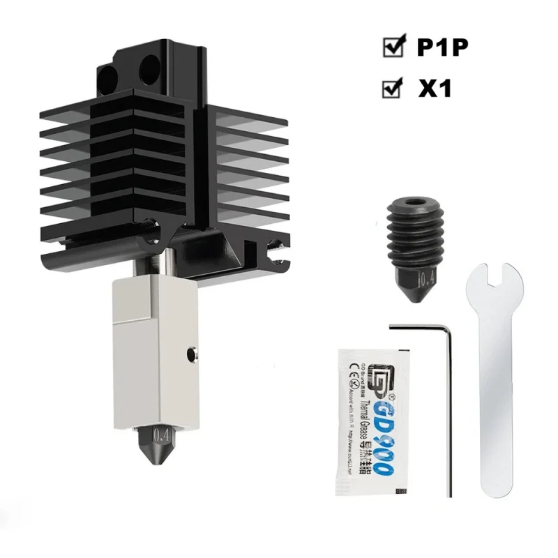 Ugello In Acciaio Temprato Per Parti Della Stampante 3D Bambu Lab Termistore E Piastra Riscaldante In Ceramica 500 ℃ Kit 3D Per Bambulabs P1P/X1/Carbo