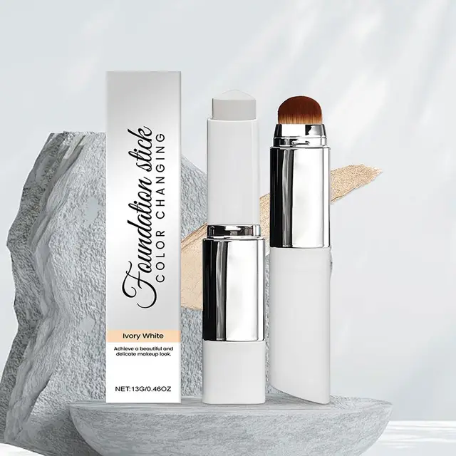 Fond de teint 2 en 1, liquide à couleur changeante, Base de maquillage hydratante longue durée, bâton dissimulant, maquillage pour novice 1