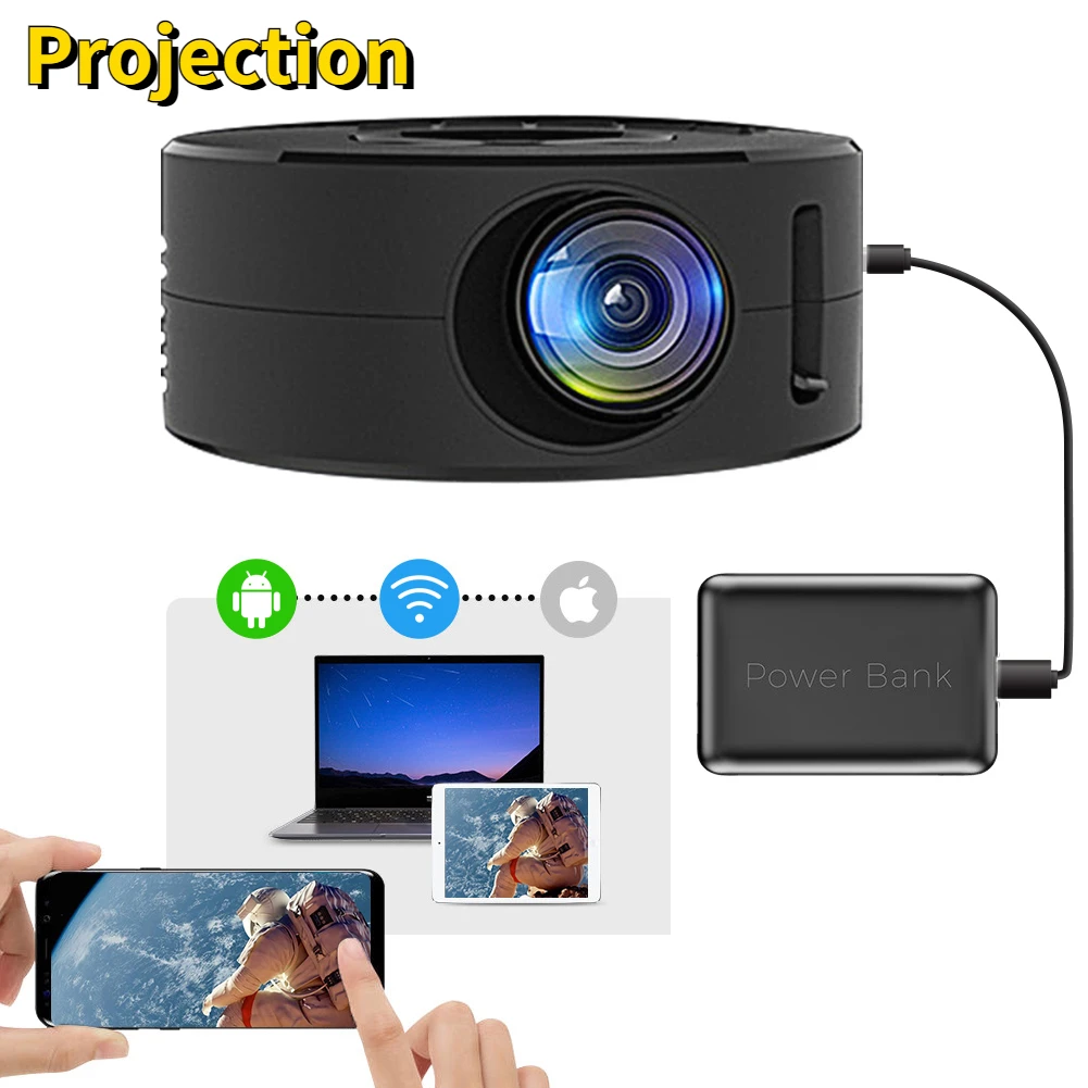 

Светодиодный мини-проектор 1080P Full HD с поддержкой USB AV TF портативный домашний медиаплеер Built-in динамик детский подарок 320*180 пикселей HD