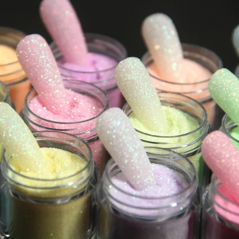 Iridescent Sugar Nail Glitter 3.5g Colorful Candy Coat Powder Pigment For Manicure Sugar Effect Shiny Dust Nail Art Decorations