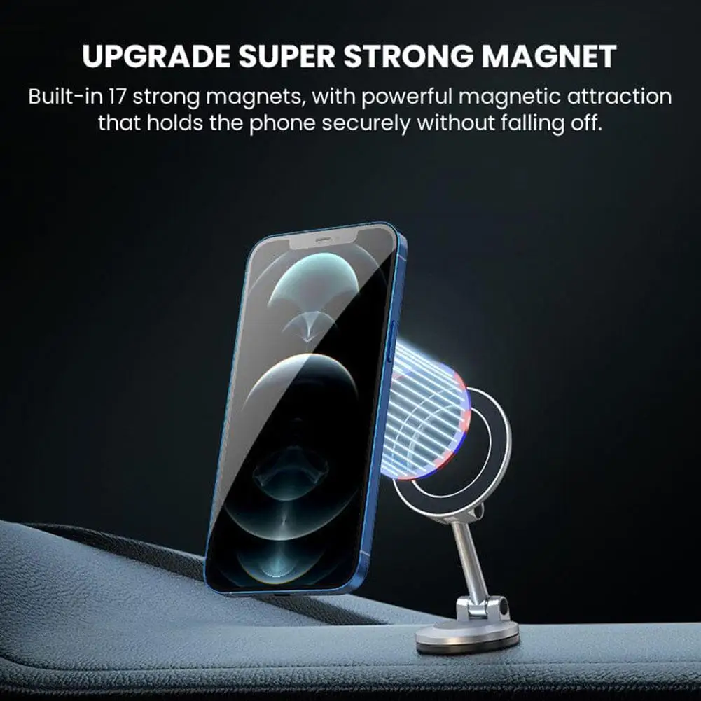 Magnetic Car Phone Holder Folding Magnet Mount Mobile Cell Phone Stand GPS  Support For iPhone 14 13 12 11 Xiaomi Huawei Samsung