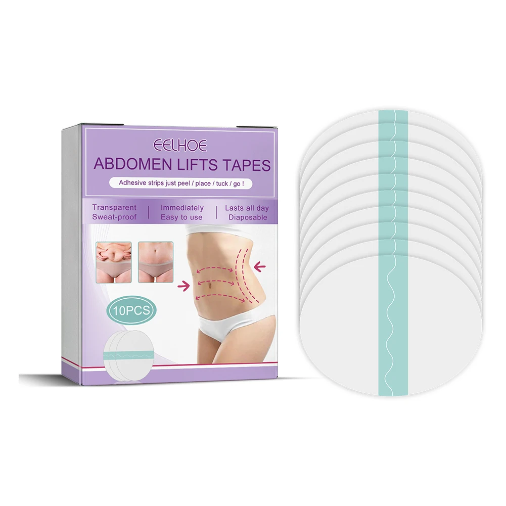 10pcs Abdomen Lifts Tape Wrinkle Remover 20g Loose Skin Firms Care Tape Transparent Body Sticker for Navel Treatment Health Care