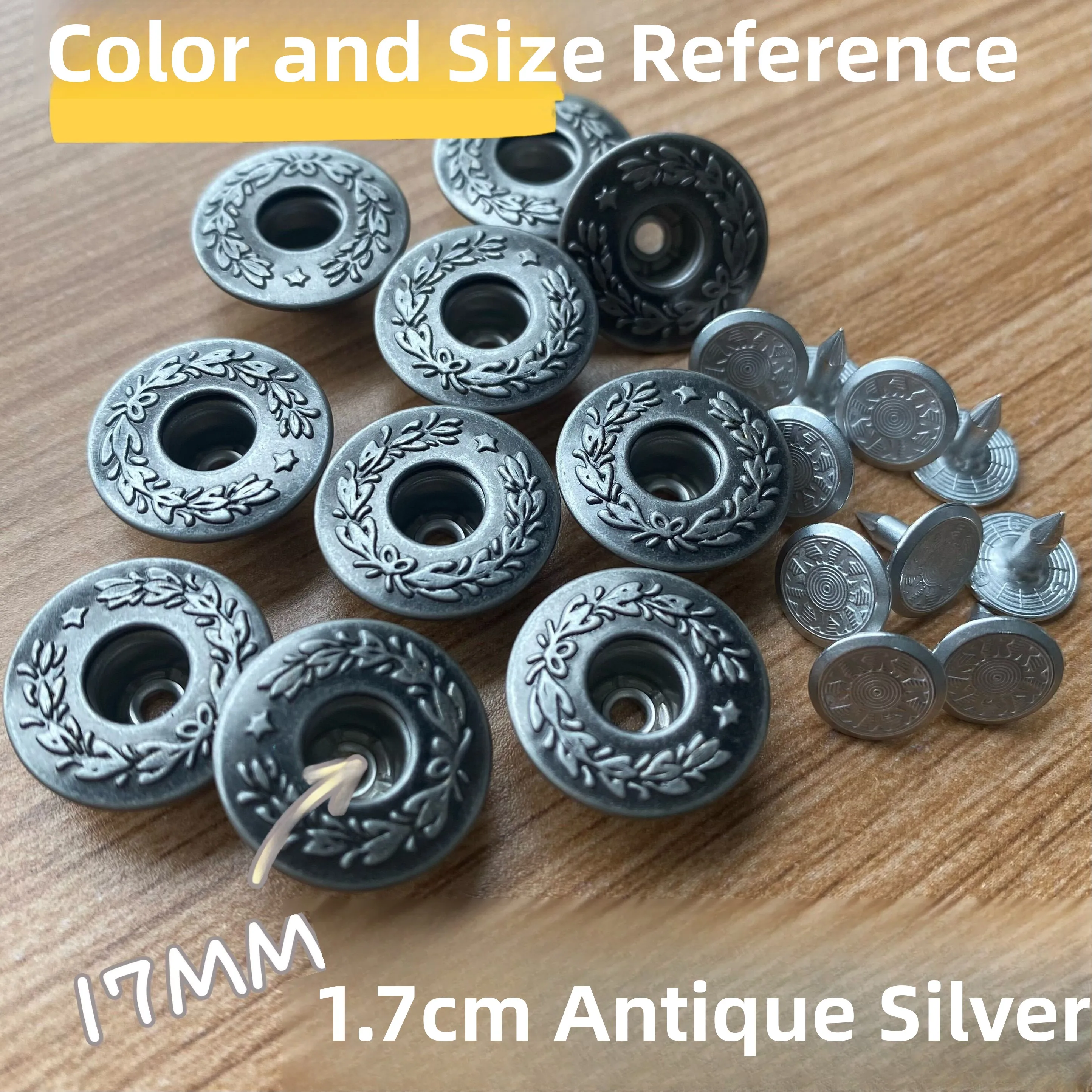 YKK Metal Work Bule JM82 Wheat Ear One Star Pattern 22L27L Laurel Bule Jeans Button No ake off