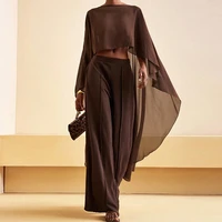 hirigin Châle en mousseline pour femme, cape transparente en maille fluide, poncho court, couvre-robe de soirée, poncho pour mariage et fête 2