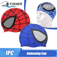 1 pcs Kids Swim Cap Comfortable Elastic Durable Silicone Swimming Cap Cute Cartoon Design For Girls And Boys Children Youths 1
