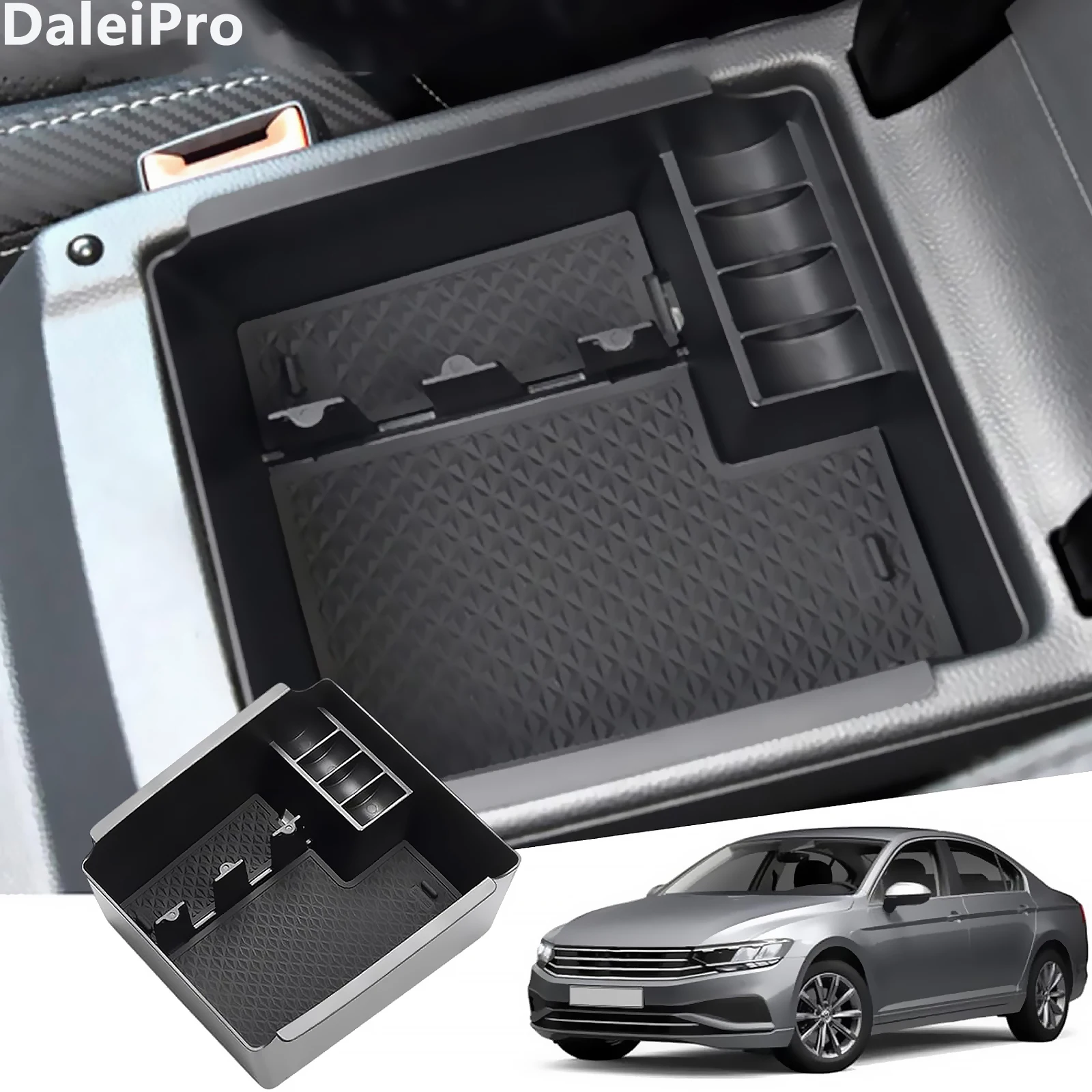 For Volkswagen Arteon Passat B8 2016-2020 2021 2022 2023 Center Console Organizer Tray Armrest Storage Box Interior Accessories 6