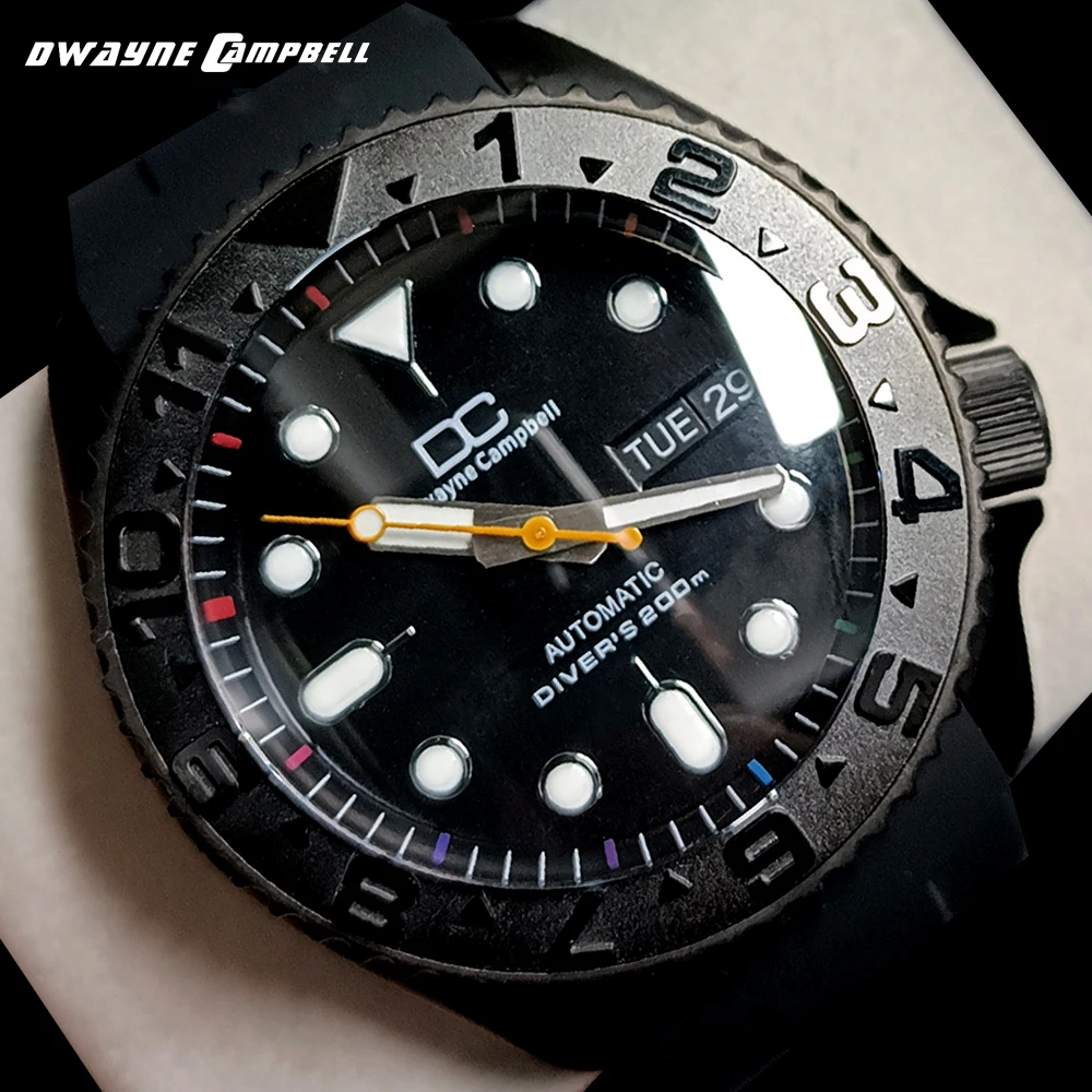Custom Original NH36 movement 42mm Men's watches SKX007 Black Orange Sapphire Case Automatic mechanical 22mm Strap free shipping