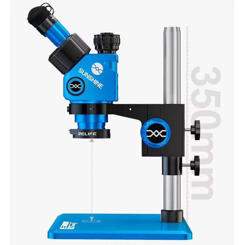 선샤인 삼안 현미경 6X-45X 연속 줌 35cm 컬럼 현미경 전자제품 휴대폰 PCB BGA 수리 도구