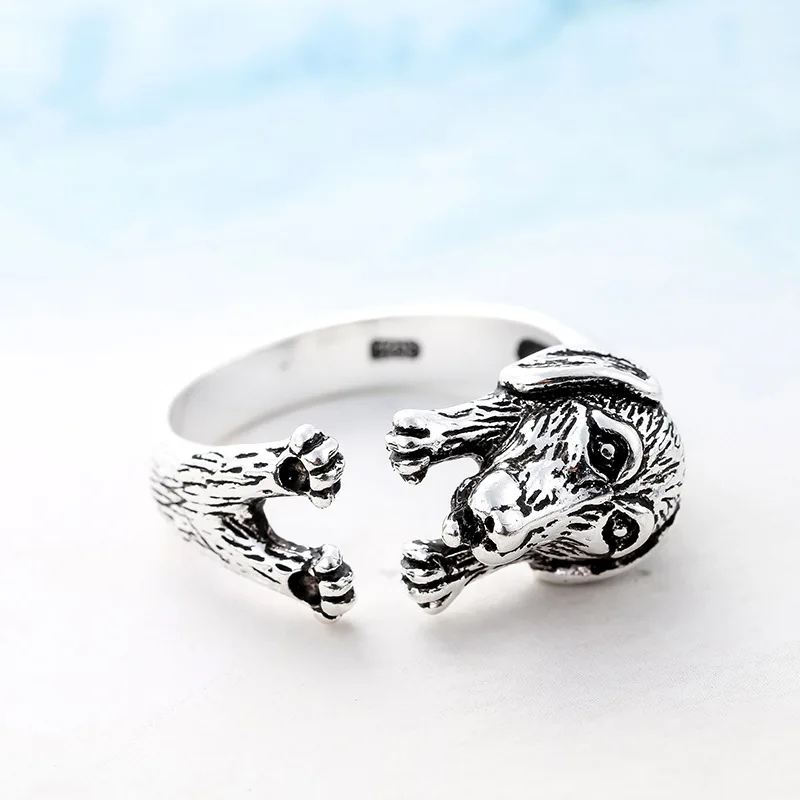 

925 Sterling Silver Puppy ​​Open Rings For Women Engagement Wedding Luxury Jewelry Accessories Wholesale Items With Free Shippin