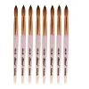 100% Kolinsky Sable Acrylic Nail Brush 1pcs Round Pink Kolinsky Hair Soft And Elastic  Nail Art Brush Wholesale 2