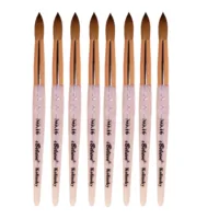 100% Kolinsky Sable Acrylic Nail Brush 1pcs Round Pink Kolinsky Hair Soft And Elastic  Nail Art Brush Wholesale 2