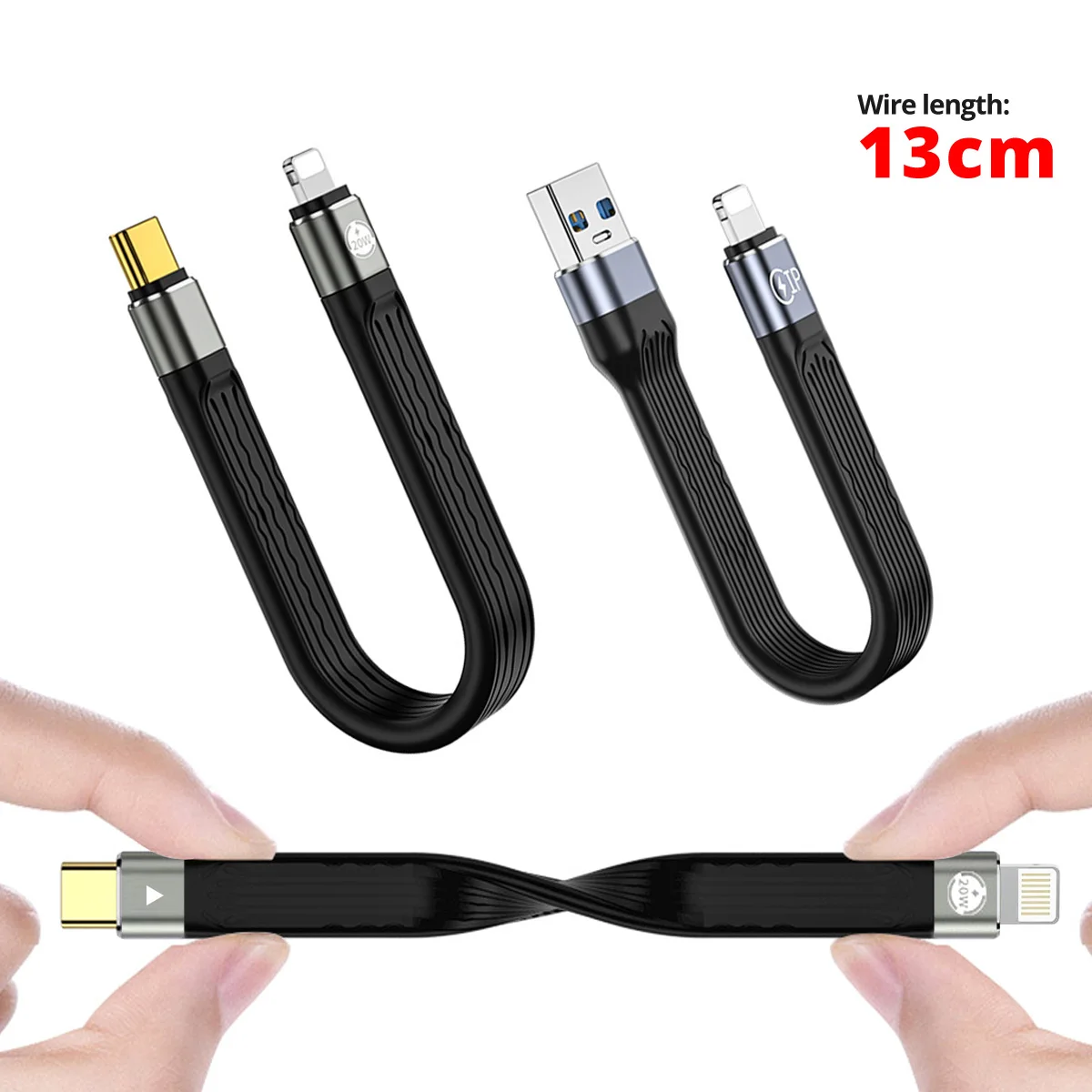 

PD 20W Short USB C Cable for iPhone 13 14 Pro Max Soft FPC 3A Fast Charging USB C Cable for iPhone 12 Mini USB Type C Data Cabel