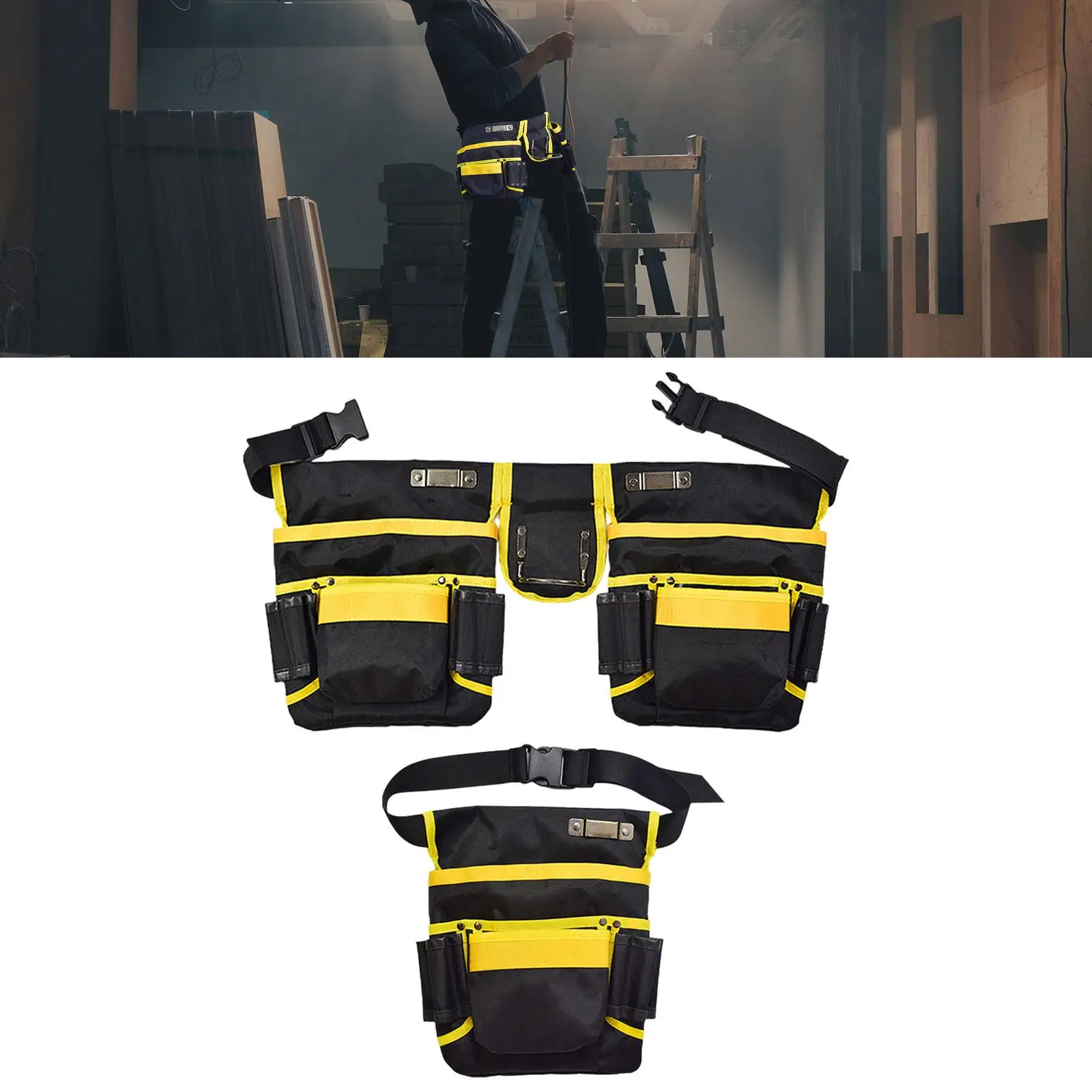 Tool Belt Adjustable Belt Oxford Cloth Durable Wear Resistant Toolbag for Construction Electrician Plumber Handyman Carpenter