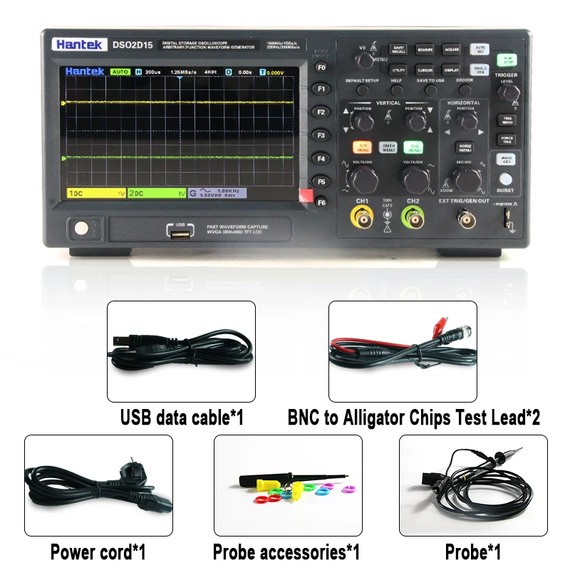Hantek Digital Oscill DSO2C10 DSO2D15 DSO2D10 DSO2C15 2 Channels 100Mhz/150Mhz Bandwidth USB Portable Meter Tester 5
