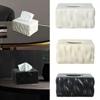 Rectangular Napkin Storage Box Napkin Organizer Cover Ceramic Tissue Box for Desk Office Bedroom Car Restaurant 2