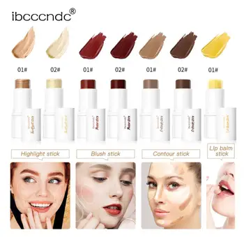 5 Colors labbra colorate moisturred Blush Stick Eye Cheek Lip Brighten Cream Water Jelly Powder Blusher Stick Matte Contour - Thumbnail 8