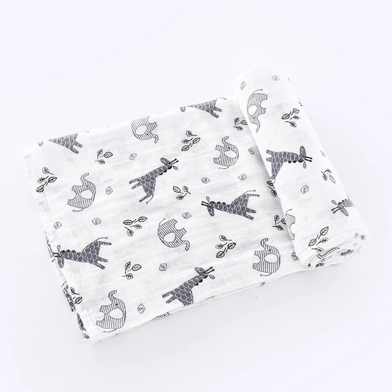 Baby cotton cartoon printed muslin  blanket for children soft and comfortable 120*110cm 5