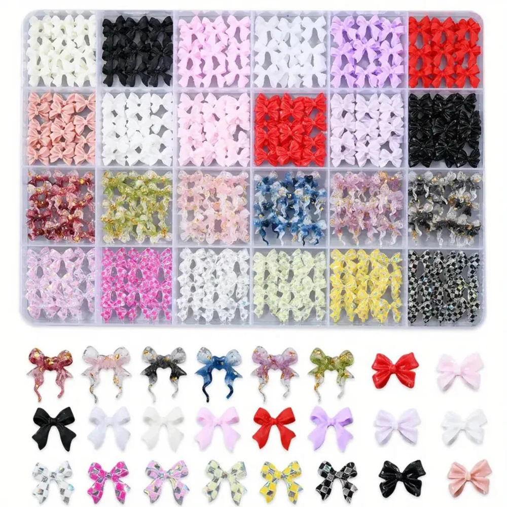 12/24Grids 3D 혼합 장미/활/과일/진주 네일 참 꽃, 나비, 진주 사랑, 달 Y2K 네일 아트 장식 DIY 손톱 부품 및