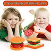 Wooden Simulation Hamburger Children Toys Montessori Educational Learning Color Shape Matching Board Game Toys For 3-6 Year Olds 3