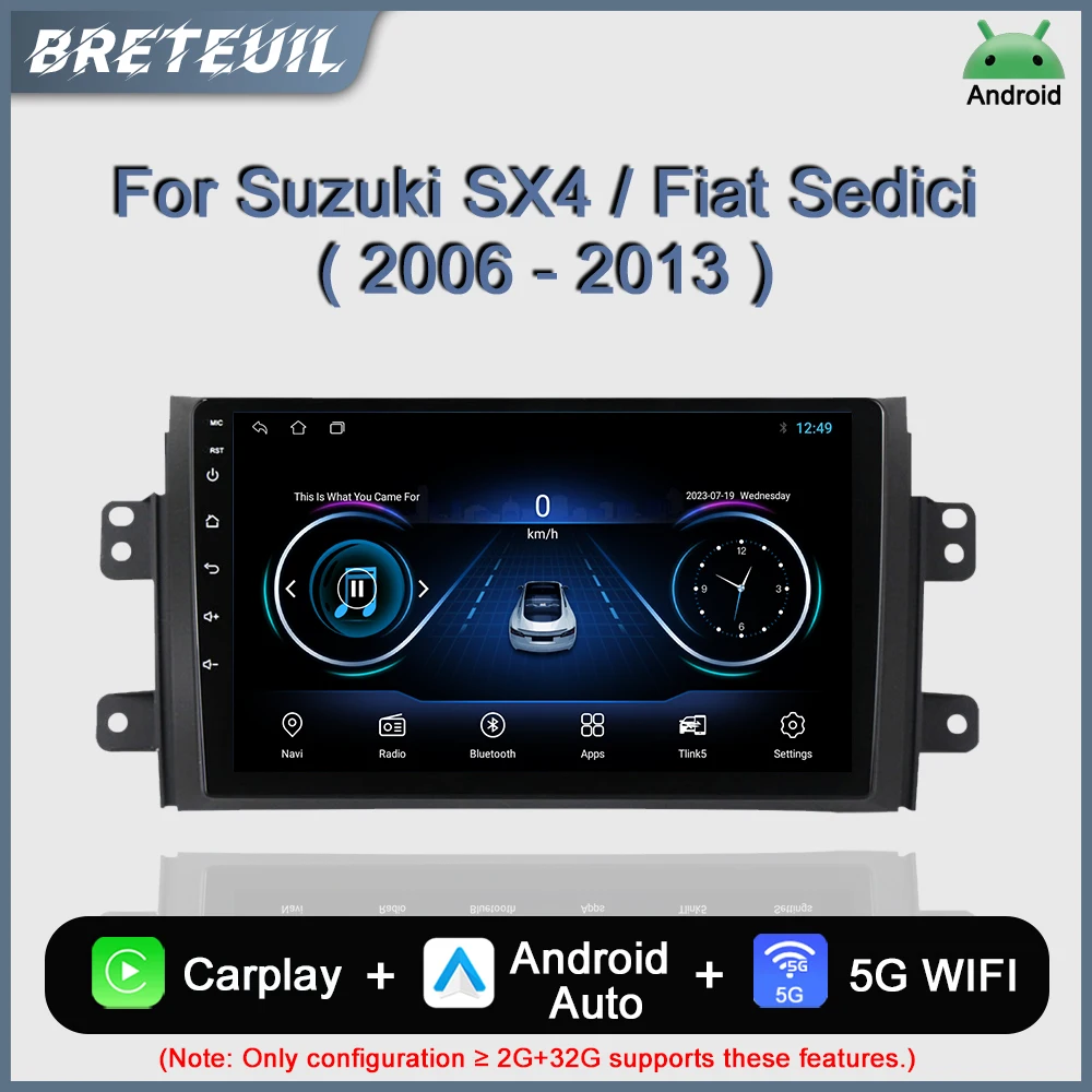 

For Suzuki SX4 Fiat Sedici 2006 - 2013 Android Car Radio Multimedia Video Player GPS Navigation Carplay Touch Screen Auto Stereo