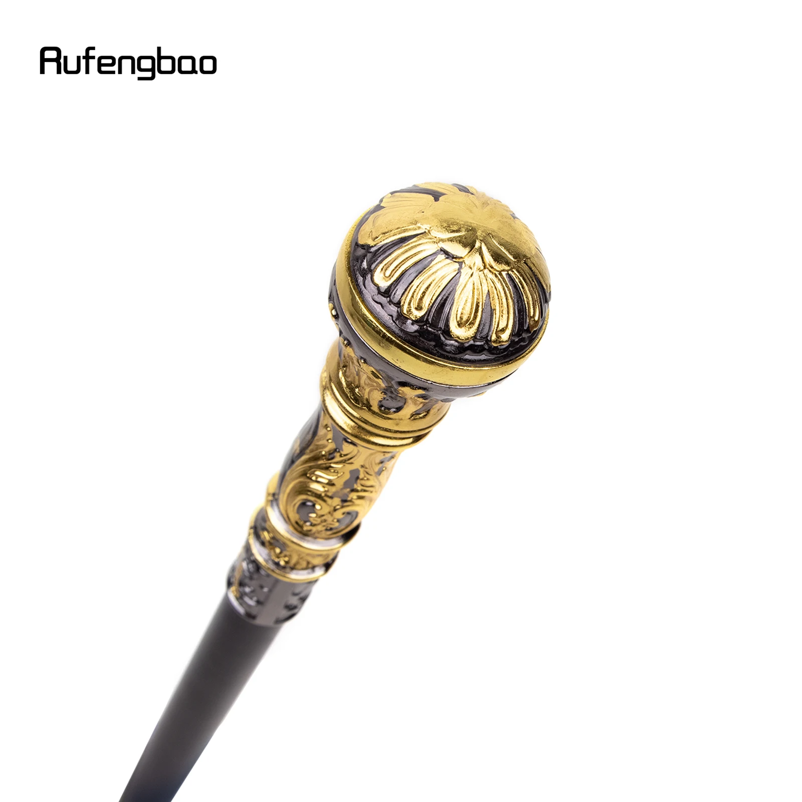 Goldene Schwarz Luxus Runde Griff Spazierstock mit Versteckte Platte Selbstverteidigung Mode Cane Platte Cosplay Crosier Stick 93cm