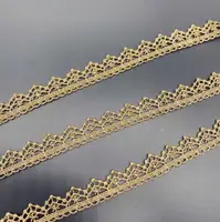 3 Yards Gold Silver Lace Trim Ribbon High Quality Lace Fabric Sewing Braided Lace Wedding Craft DIY Clothes Accessories Decor 5