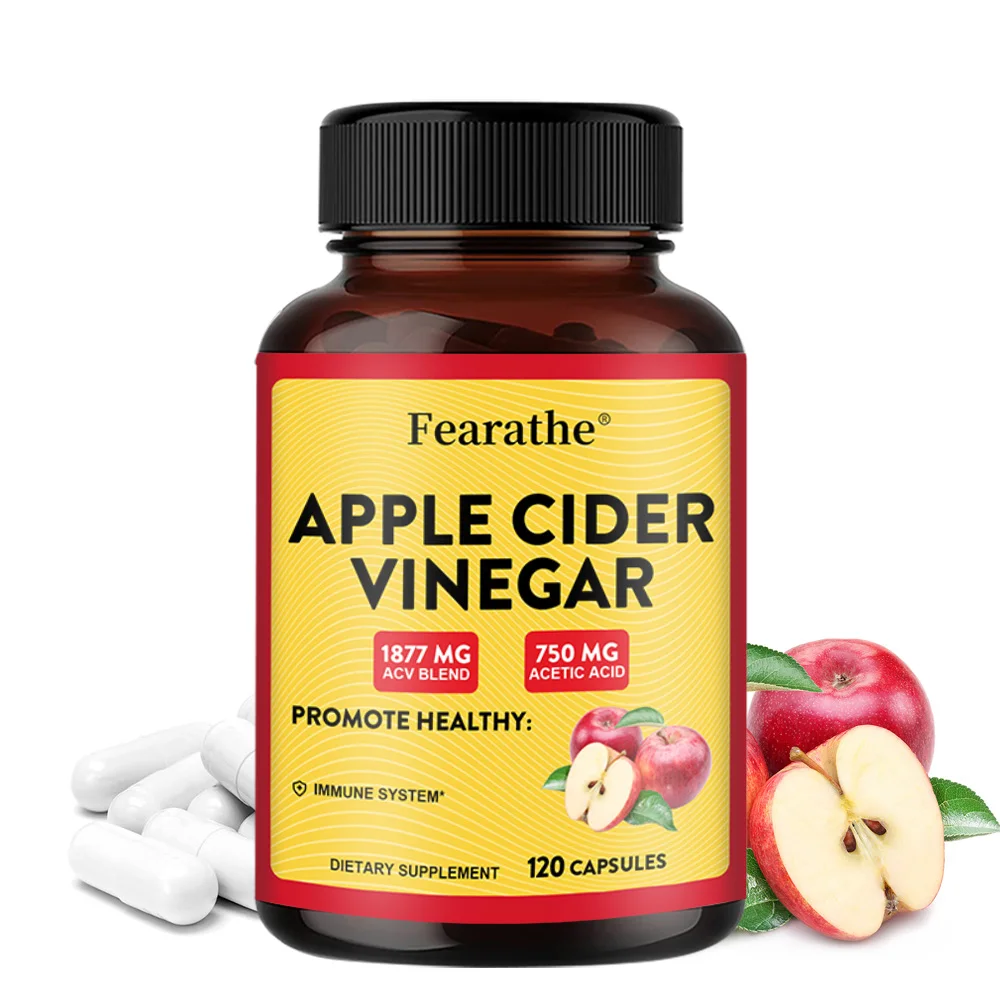 Fearathe Organic Apple Cider Vinegar, Detox, Weight Management, Ketogenic Diet, Suitable for Men and Women Vegetarian Immunity