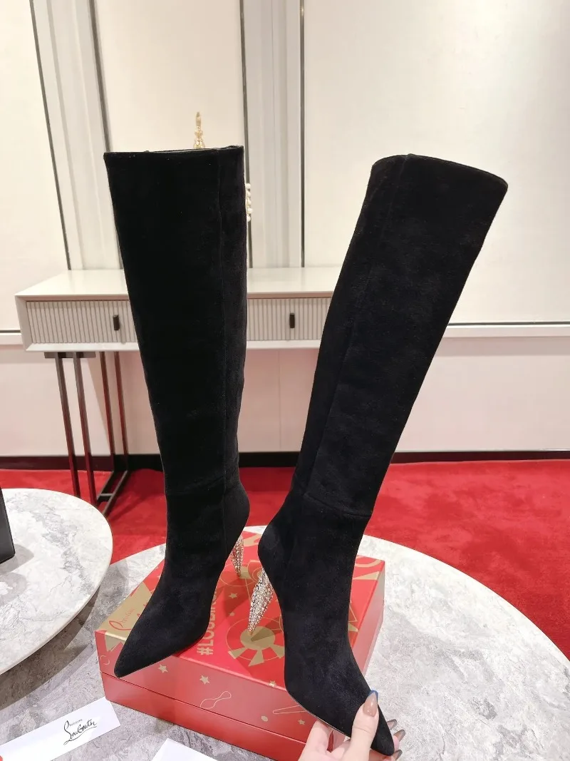 

Top Quality Red Soled Women High Heel Boots Luxury Fashion Women Over Knee Boots Classic Style Designer High Top Boots 2038HJ