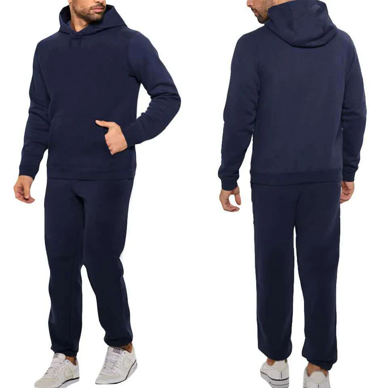 Pánská 2dílná sada mikiny + tepláků, jaro a podzim 2022, ležérní streetwear, tepláková souprava s kapucí a kalhotami, pánské oblečení_voghion.com