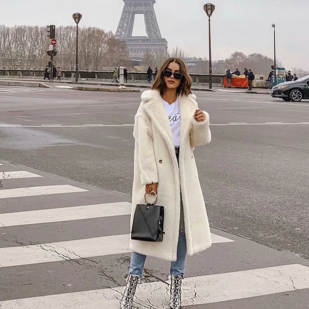 

Women Autumn Winter Thick Warm Teddy Coat New Fashion Female Christmas Cashmere Jacket Casual Long Wool Coats overcoat 12 Colors