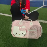 Sanrios Girl Go Out Leisure Travel Pu Crossbody Bag Kawaii Hello Kitty Cartoon Student Cartoon Exquisite Handbag Gift New Style 1