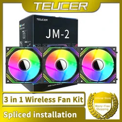 TEUCER JM-2 ARGB Cooling Fan Kit Mirror Cycle Light Effect PWM 800-2000RPM Water Cooling 360mm Cooler Fan Chassis Wireless Fan