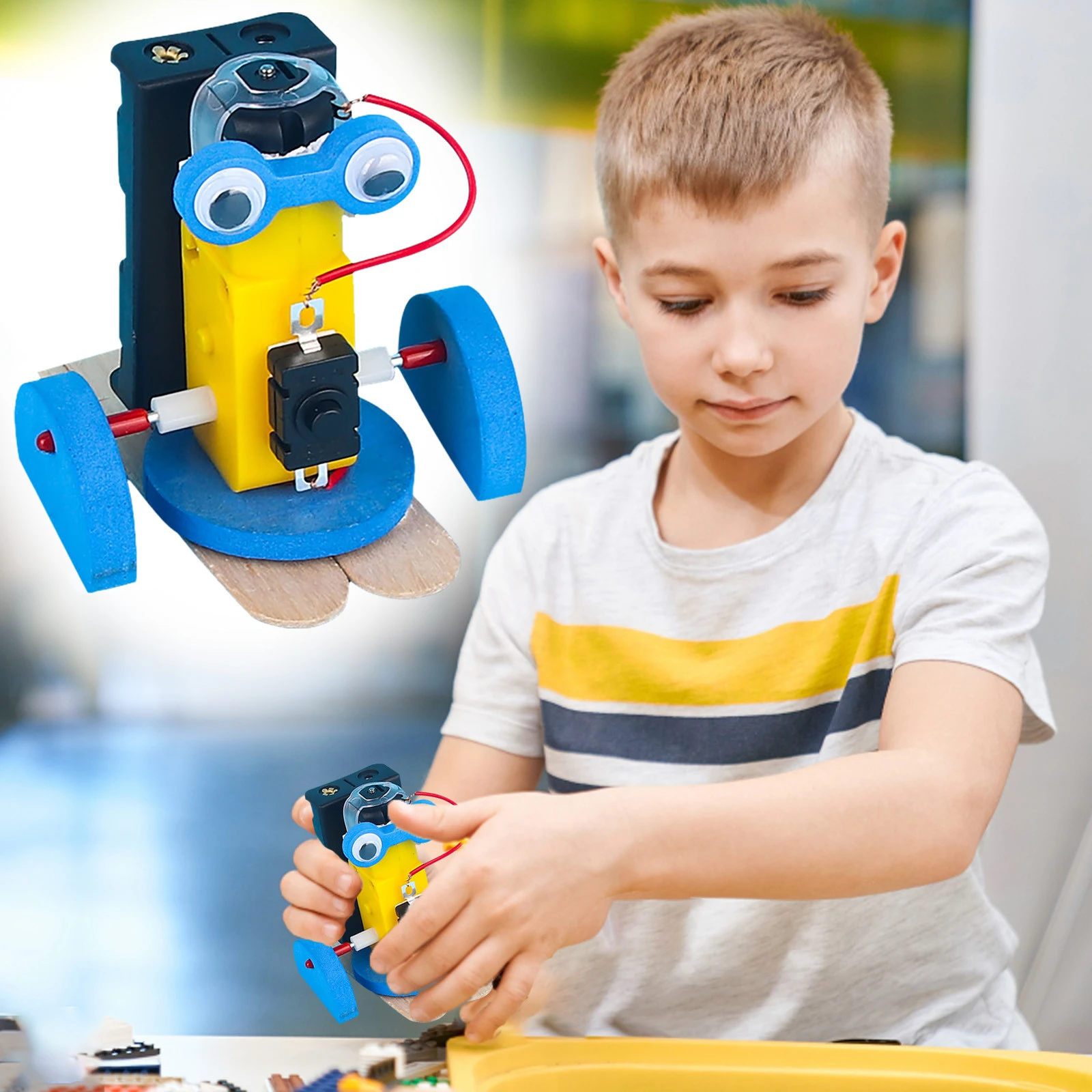 DIY Electronic Walking Robot Model Kits Kids School Science Educational