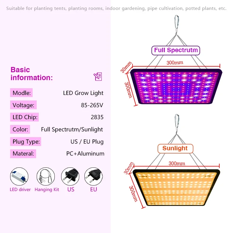 Led Phytolamp Panel Light 1000W AC85-265V Grow Light Phyto Lamp Full Spectrum Bulb Hydroponic Greenhouse Flower Seed Grow Tent