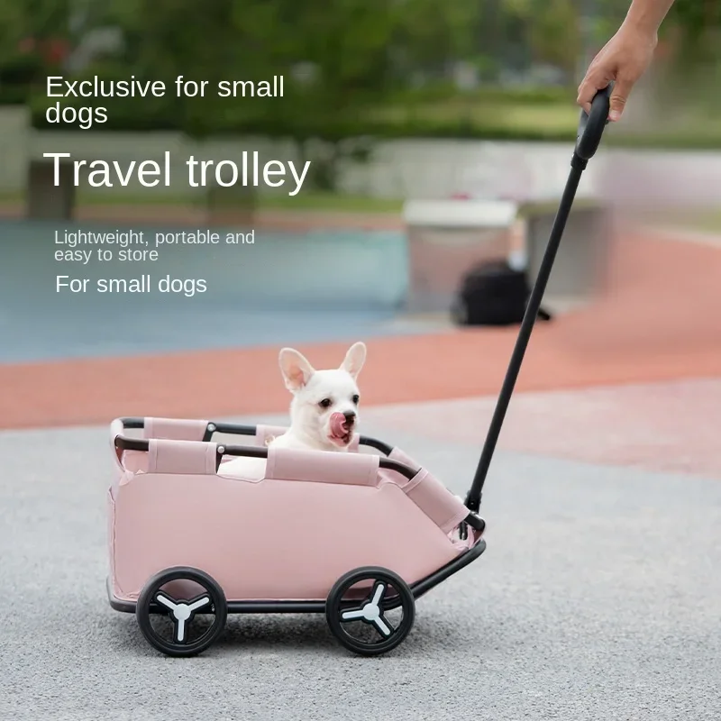 

Outdoor Small Pet Stroller Dog Cat Teddy Baby Stroller Travel Dog Car Disabled Injured Pet Lightweight Small Folding Trolley