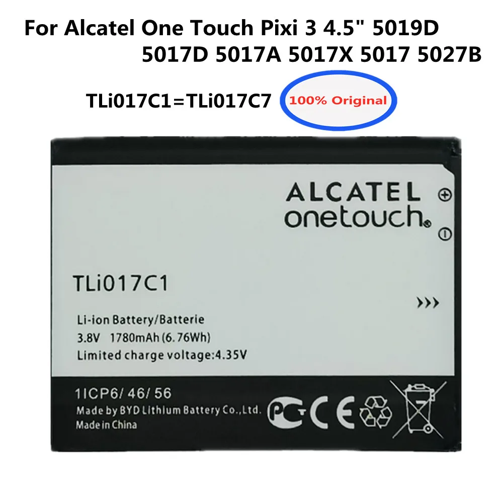 Tli017C1 Tli017C7 Batteria Di Origine Per Alcatel One Touch Pixi 3 4.5 "5019D 5017D 5017A 5017X 5017 5027B Batteria Del Telefono Di Alta Qualità