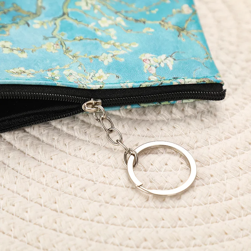 PU Leather Coin Purse Van Gogh painting Small Change Money Bags Key Holder Case Wallet Zip pouch 12 Piece