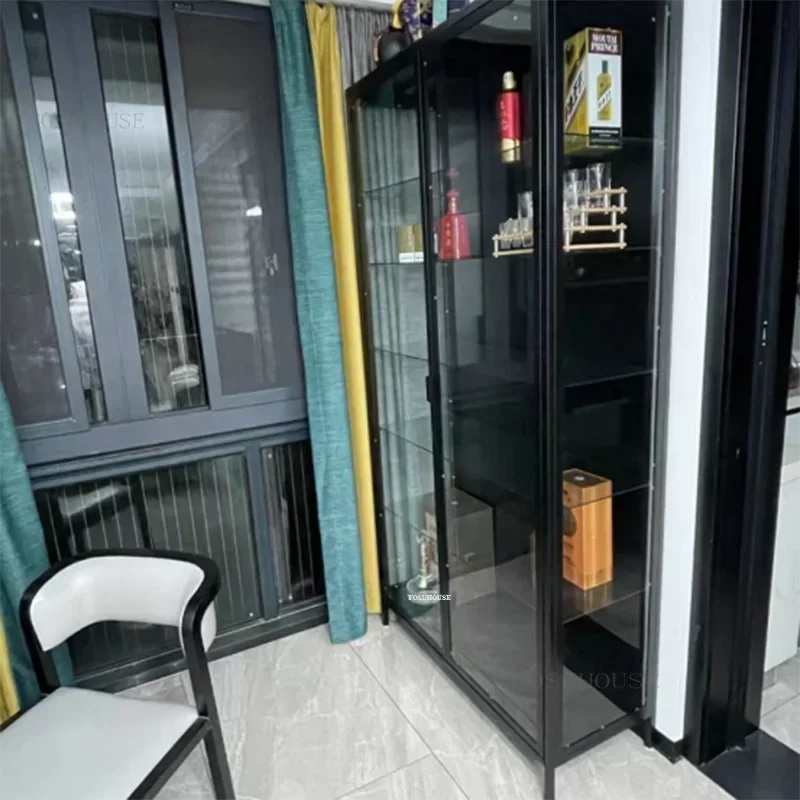 Italian High-end Sense Wine Cabinets for Living Room Glass Door Display Cabinet Minimalist Light Luxury Bar Furniture Showcase