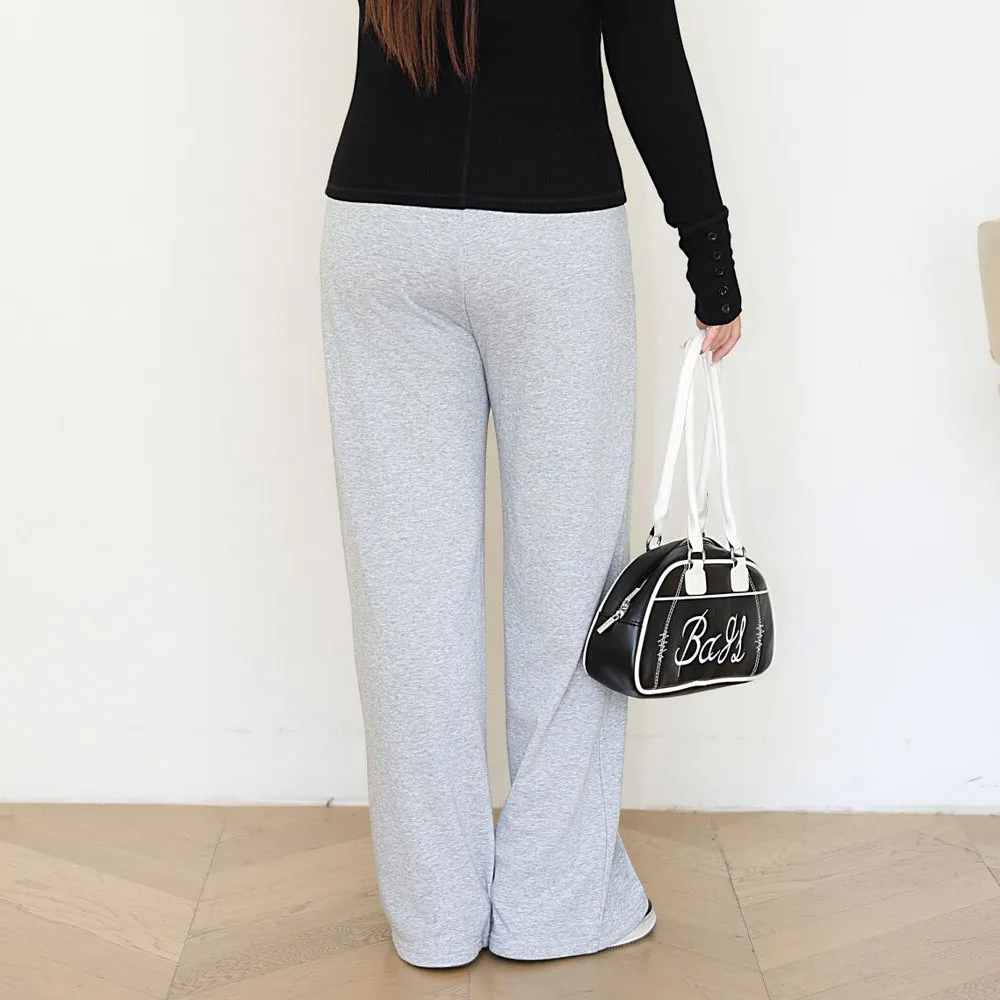 Women Straight Sweatpants Loose Drawstring Waist Wide Leg Long Pants Casual Premium Sweatpants Plus Size Autumn