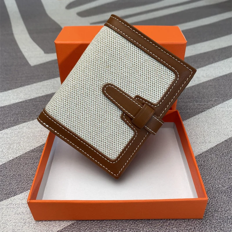 Top luxury carbon fiber cardholder wallet women's British cowhide folding ultra-thin standard small purse |