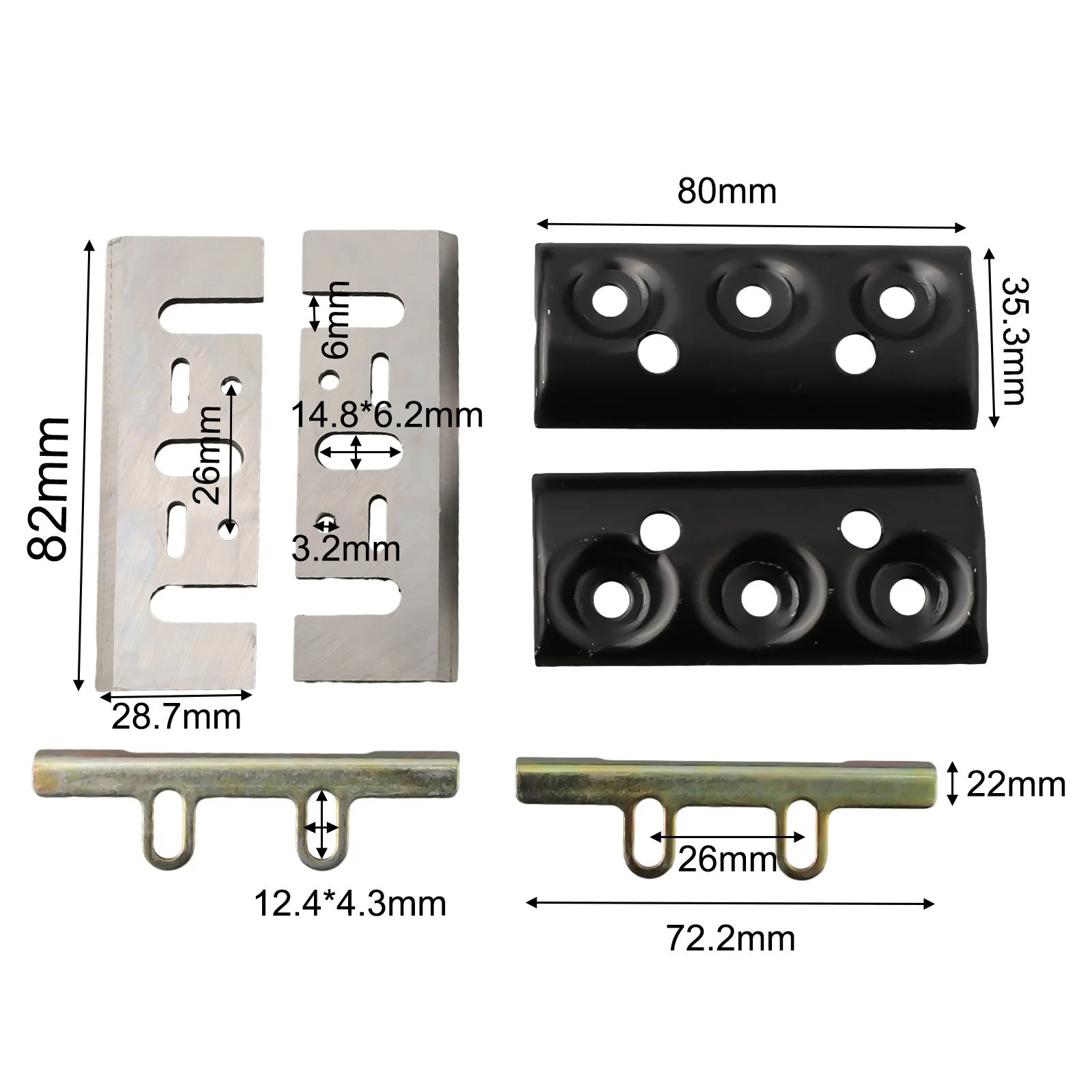 

Tableting Planer Blade 16Pcs/Set Binder Clamp Electric Outer Clamp Planer Blade Clamp With Screws High Quality