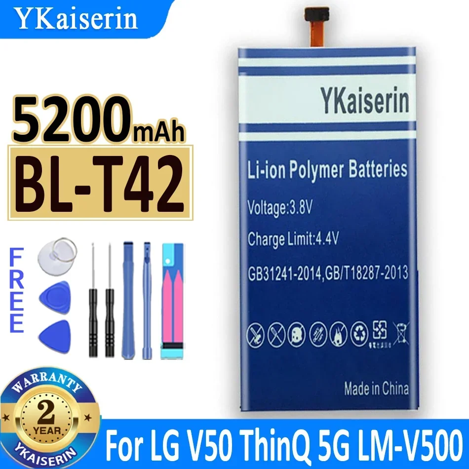 

YKaiserin 5200mAh Battery For LG V50 ThinQ 5G V50ThinQ BL T42 LM-V500 V500N V500EM V500xm Mobile Phone New In Stock Bateria