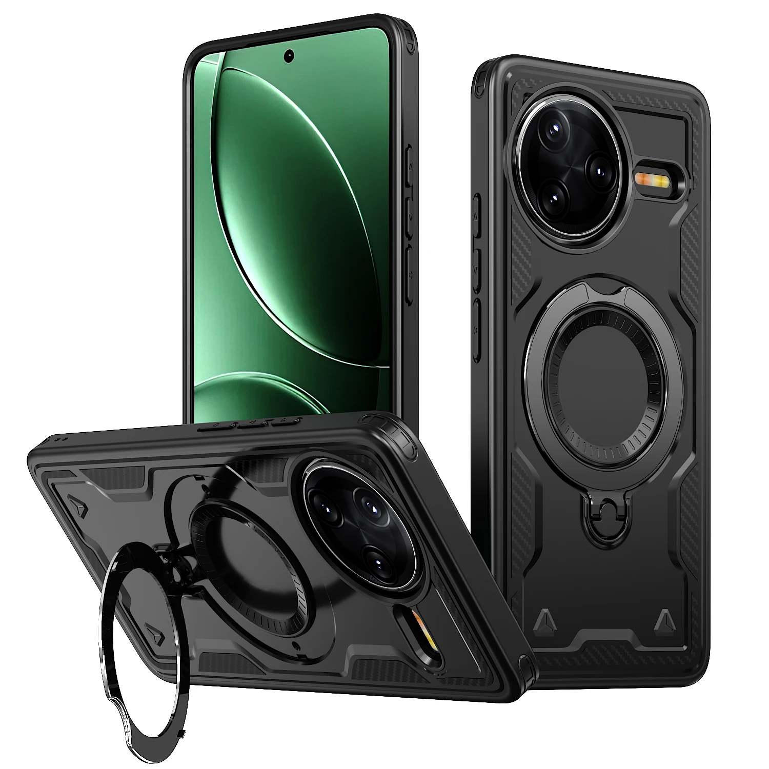 Magnetic Armor Bracket Case with Foldable Stand and Magsafe Compatibility