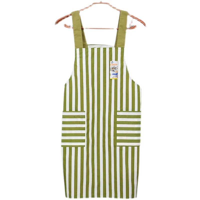 Fresh Striped Polka Dot Japanese Style Cotton Fabric Apron Kitchen Home Workwear Half Vest |