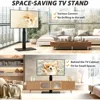 Universal Floor TV Stand,Base for 32-74 Inch TVs with Swivel Height Adjustable Mount,Tempered Glass Base,Space Saving 5