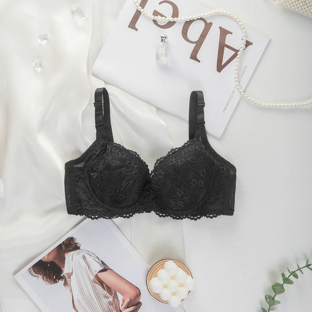Lace Bras for Women Push Up Thin Bralette Gathered Invisiable Underwear Breathable Sexy Intimate Wireless Lingerie Brassiere