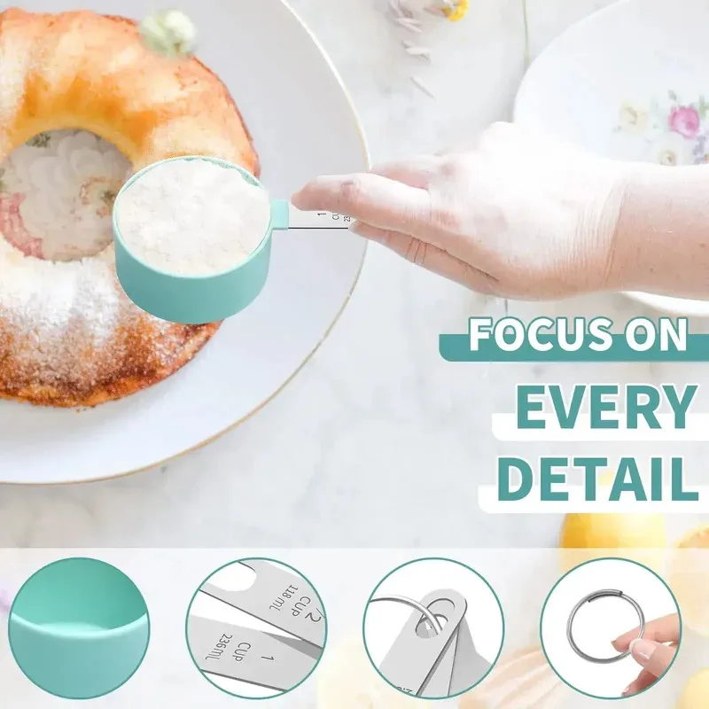 Baking Measuring Cup and Spoon Set Flour Sugar Salt Kitchen Uses