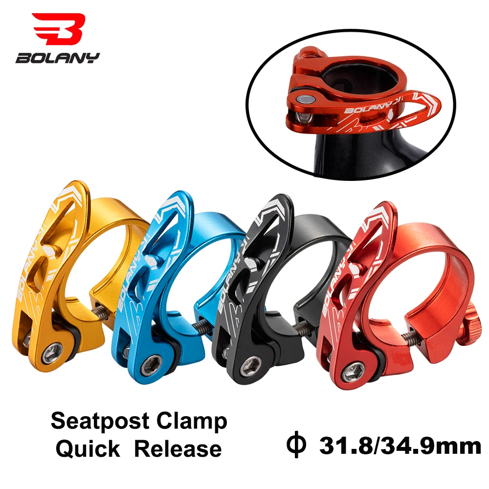 Bike Seatpost Clamp BOLANY MTB Quick Release Aluminium Alloy Bicycle Seat Post Mount 31.8mm 34.9mm Cycling Accessories