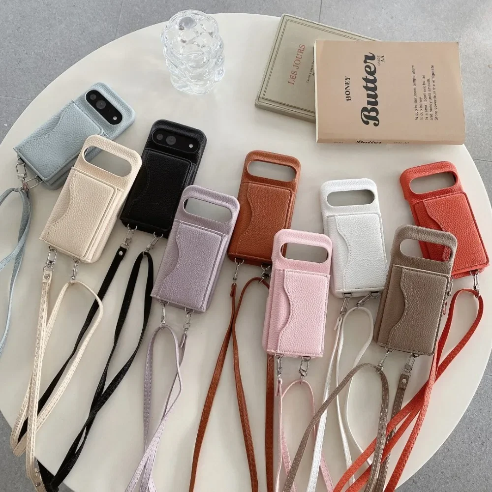Stylish Crossbody Rope Wallet with Card Slots and Protective PU Leather Phone Case